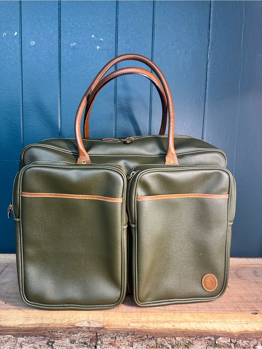 Vintage Trussardi Collezione Crespo Leather Travel Weekender Bag Italy